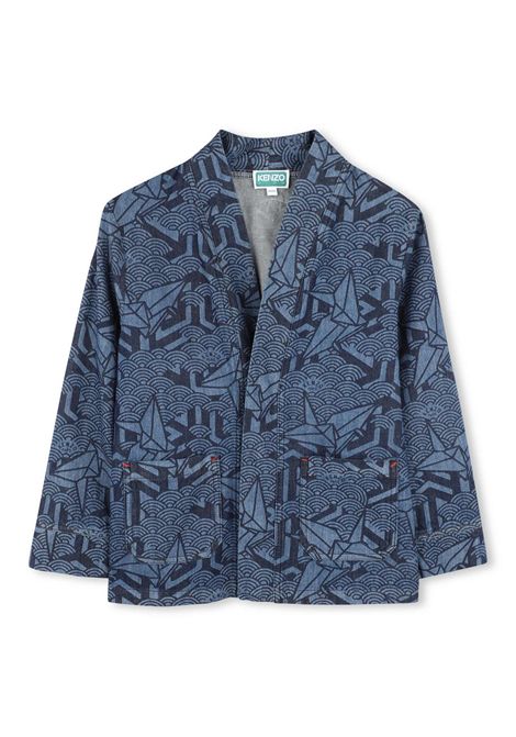 Giacca denim con stampa KENZO KIDS | K61083Z45